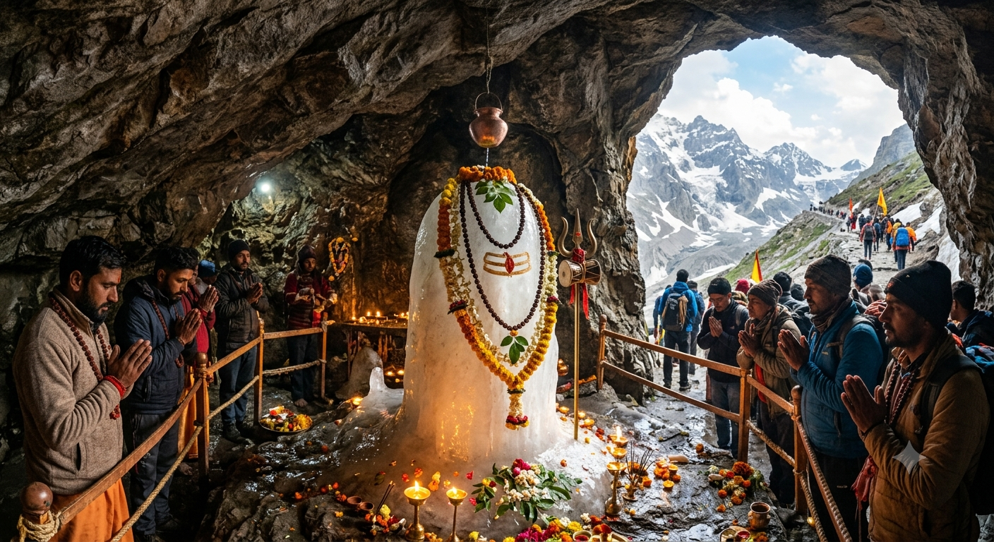 जय बाबा बर्फ़ानी अमरनाथ यात्रा 2026 का आज से हुआ शंखनाद, बम बम भोले और हर हर महादेव के जयकारों के साथ पहला जत्था रवाना